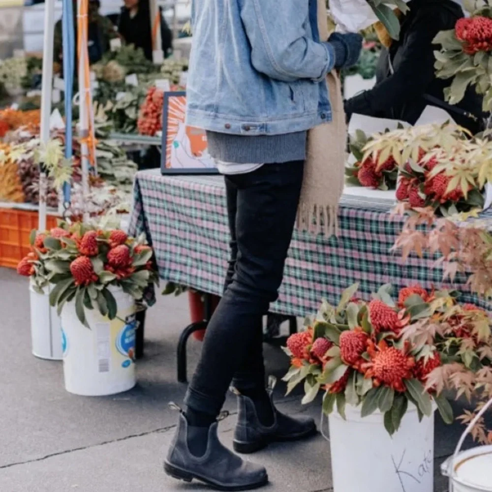 Blundstone Chelsea Boots In Grey Wax Leather - Picture 7 of 15